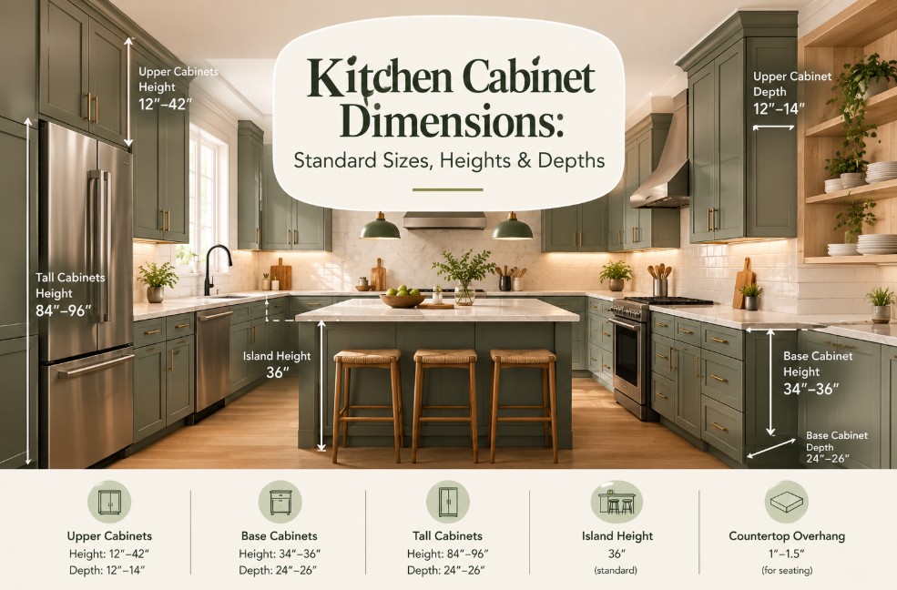 Kitchen Cabinet Dimensions: Standard Sizes, Heights & Depths